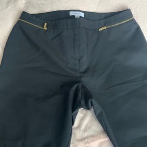 Calvin Klein size 14 trouser pants in black with gold zippers